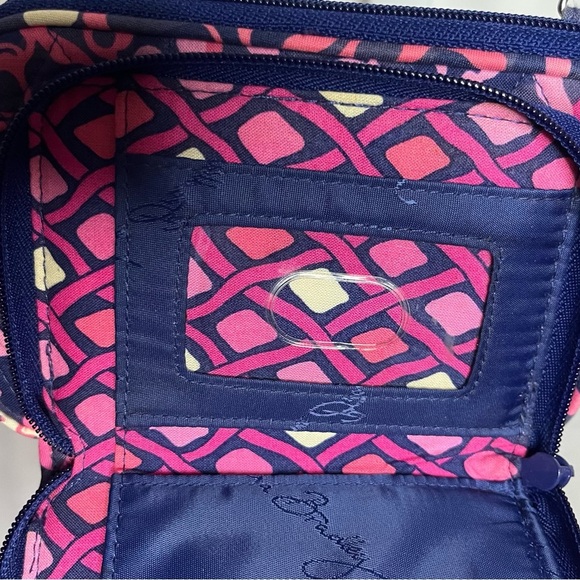 Vera Bradley Wristlet Crossbody Pink Blue small purse Travel wallet Abstract - Picture 6 of 8